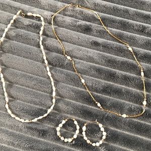 2 Necklaces and 1 Pair Matching Earrings
